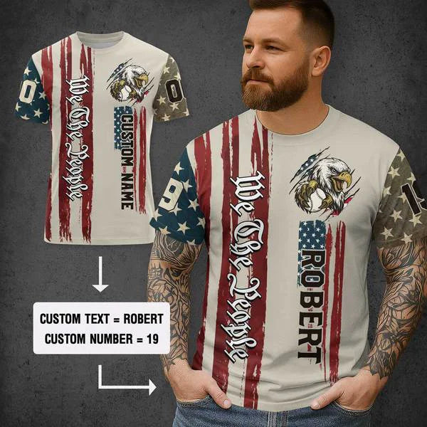 We The People - Partiotic shirts - Independence Day shirt, 4th of July Shirts - Custom Text, Custom Number - Baseball Shirts For Baseball Lovers - All Over Print