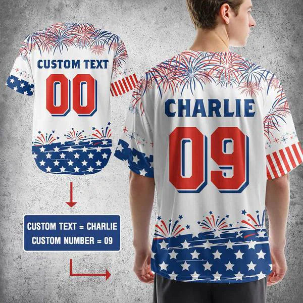 Custom Merica Cool American Eagle Jersey - Independence Shirt For Baseball Lover  - 4th of July Jersey