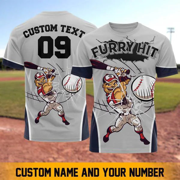 Custom Sports Game Day Comfort Shirt - Furry Hit Custom Text Custom Number - All Over Print