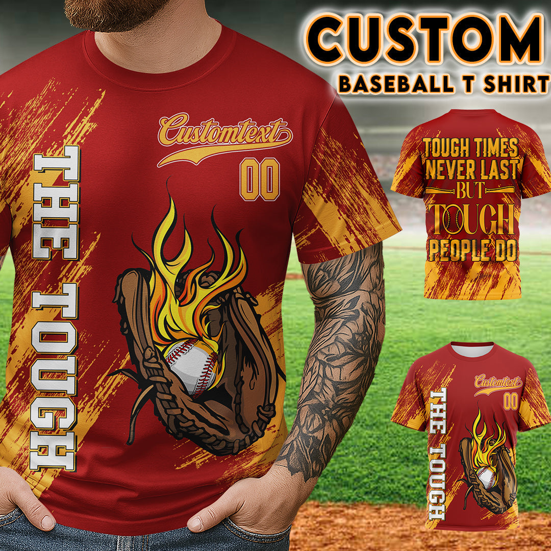 Tough People Never Fall Custom All Over Print Baseball T-Shirt
