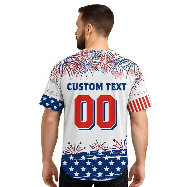 Custom Merica Cool American Eagle Jersey - Independence Shirt For Baseball Lover  - 4th of July Jersey