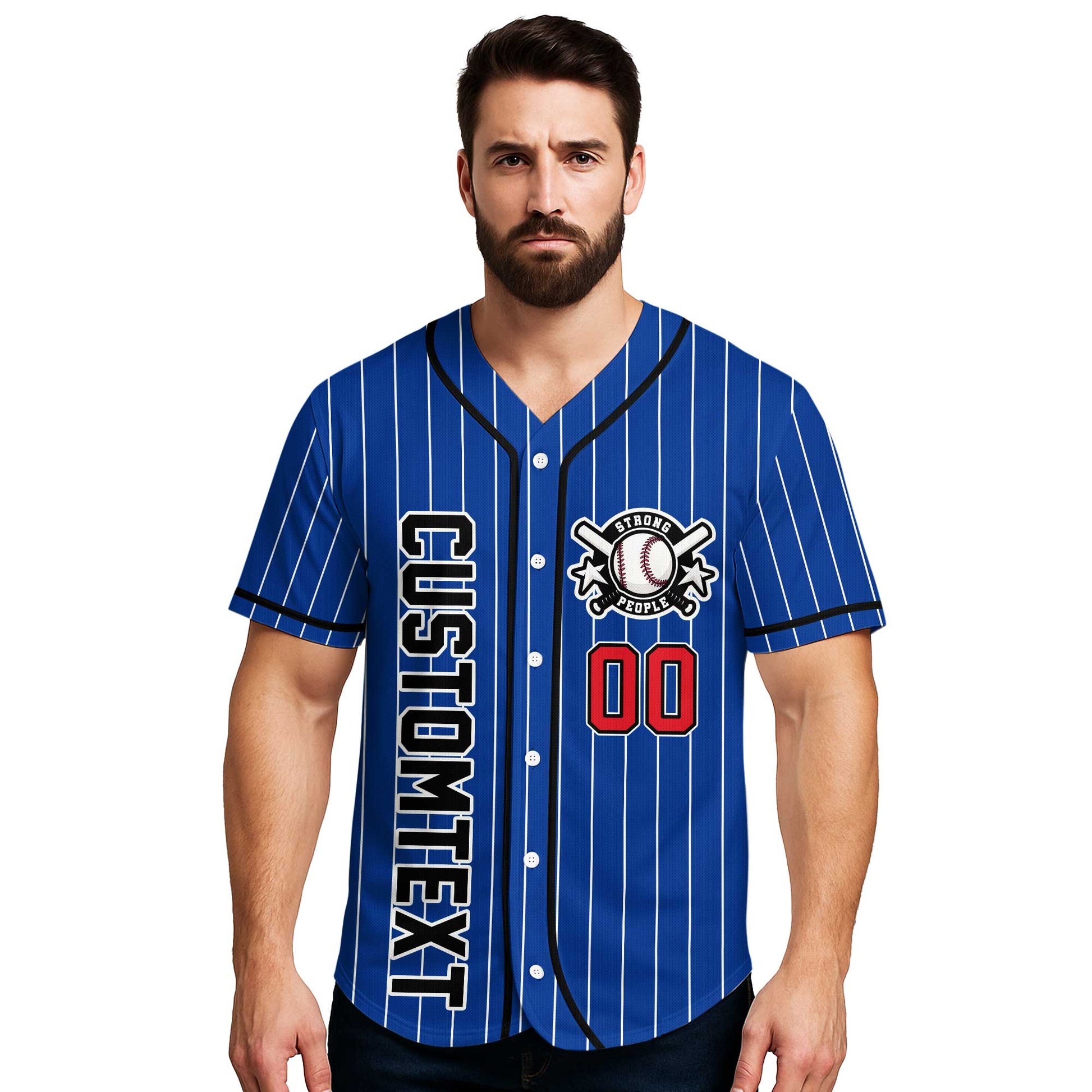Hard Times Create Strong People - Custom Royal Blue Black Baseball Jersey