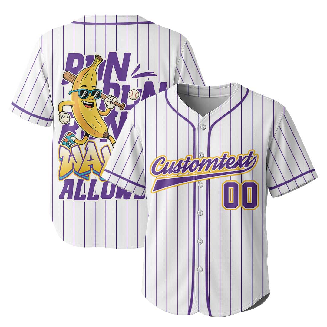Run Run Run - Custom Yellow White Baseball Jersey