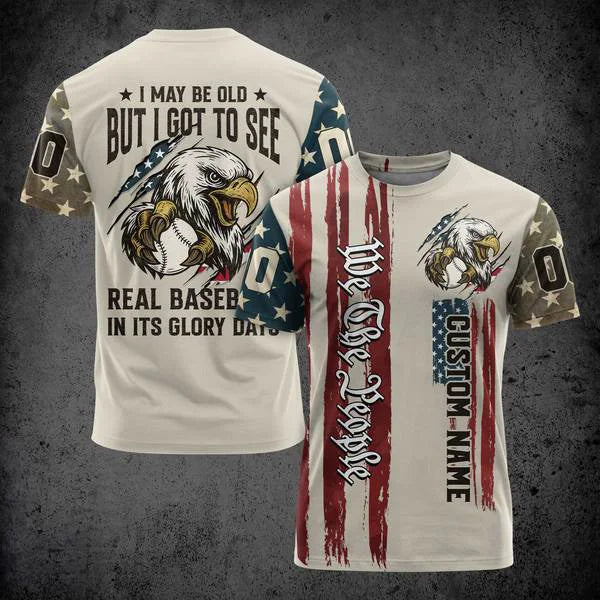 We The People - Partiotic shirts - Independence Day shirt, 4th of July Shirts - Custom Text, Custom Number - Baseball Shirts For Baseball Lovers - All Over Print