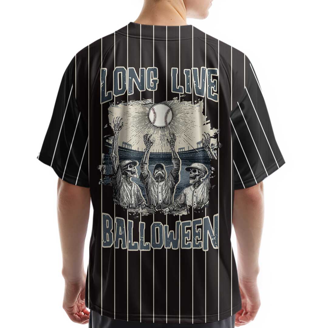 Long Live Halloween - Custom Black Halloween Baseball Jersey