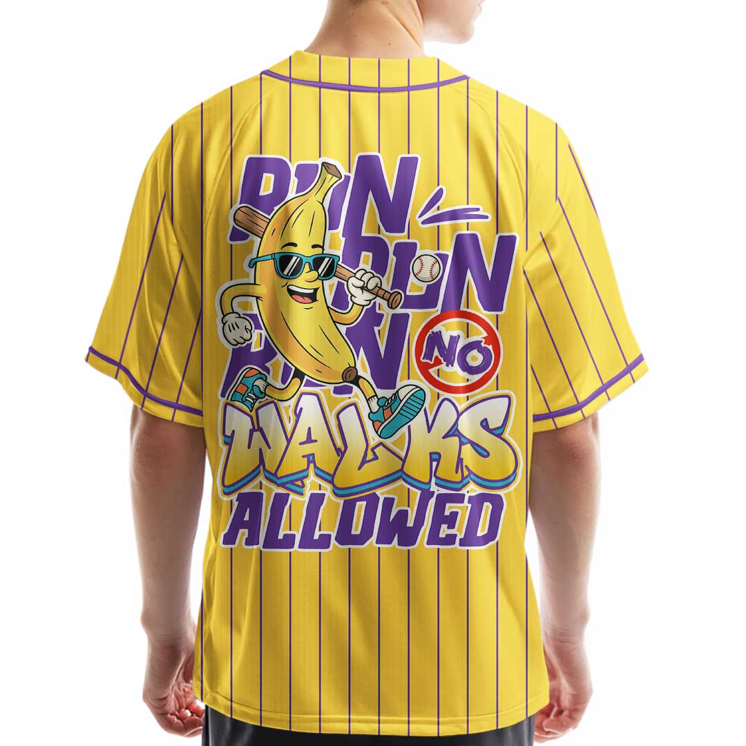 Run Run Run - Custom Yellow White Baseball Jersey