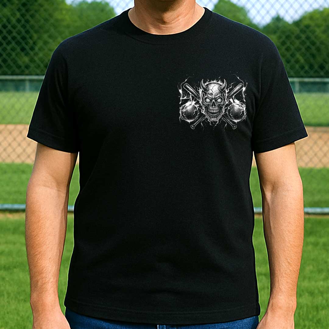 Bat Flips Are For Kids - Black Baseball Skull Baseball T-Shirt