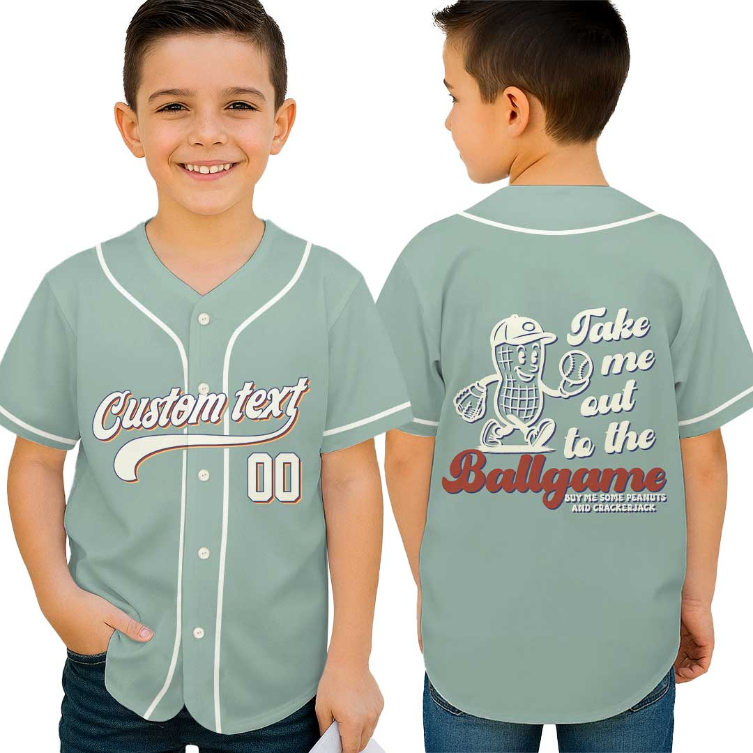 Custom Name Custom Number - Cream Retro Take Me Out To The Ball Game - Basbeall Jersey Lovers