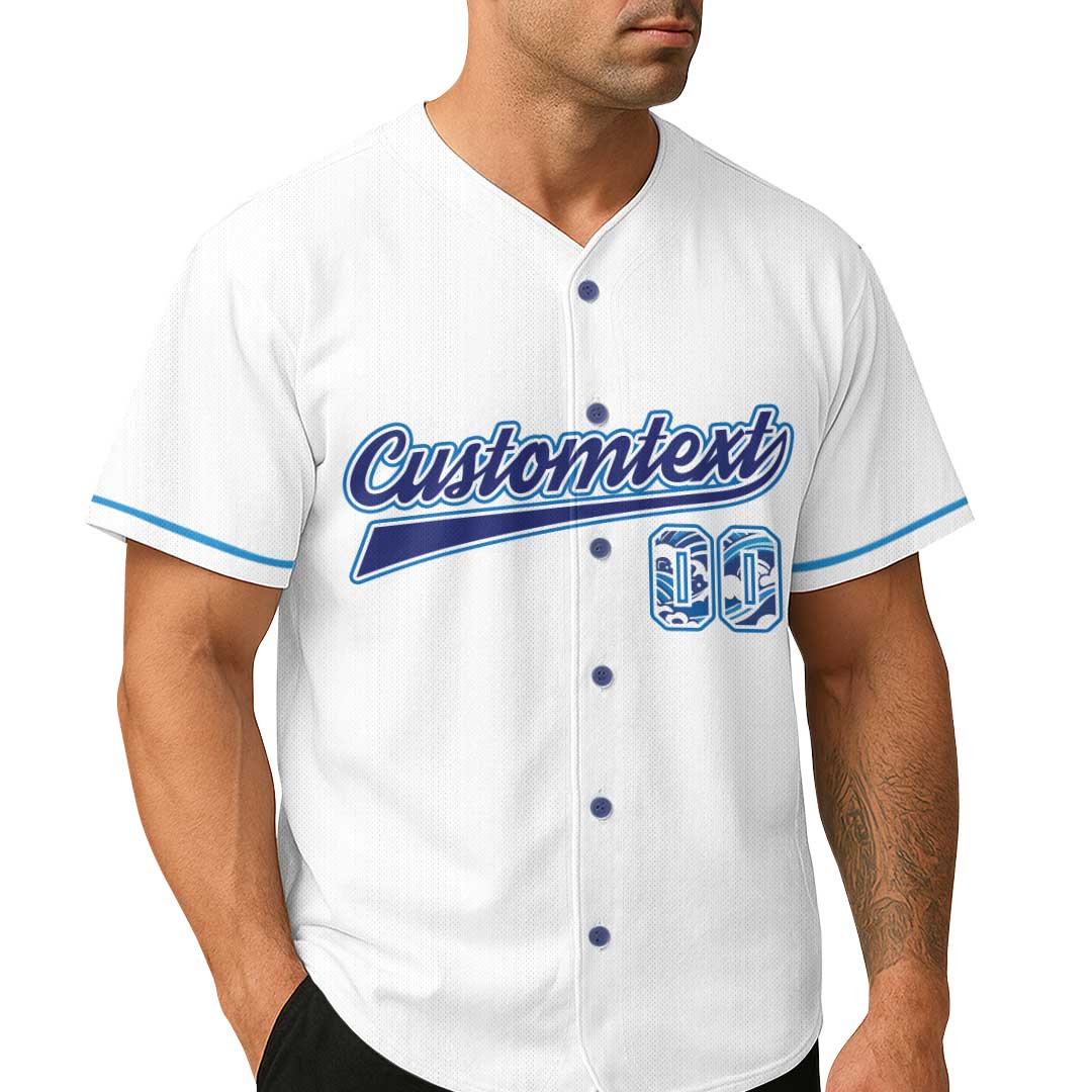 Surpassing Expectations As Expected - Custom White and Blue Baseball Jersey
