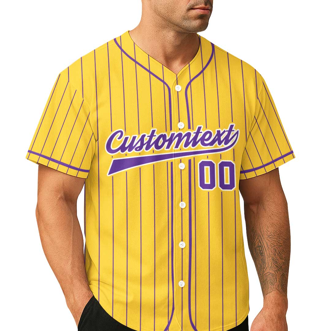 Run Run Run - Custom Yellow White Baseball Jersey