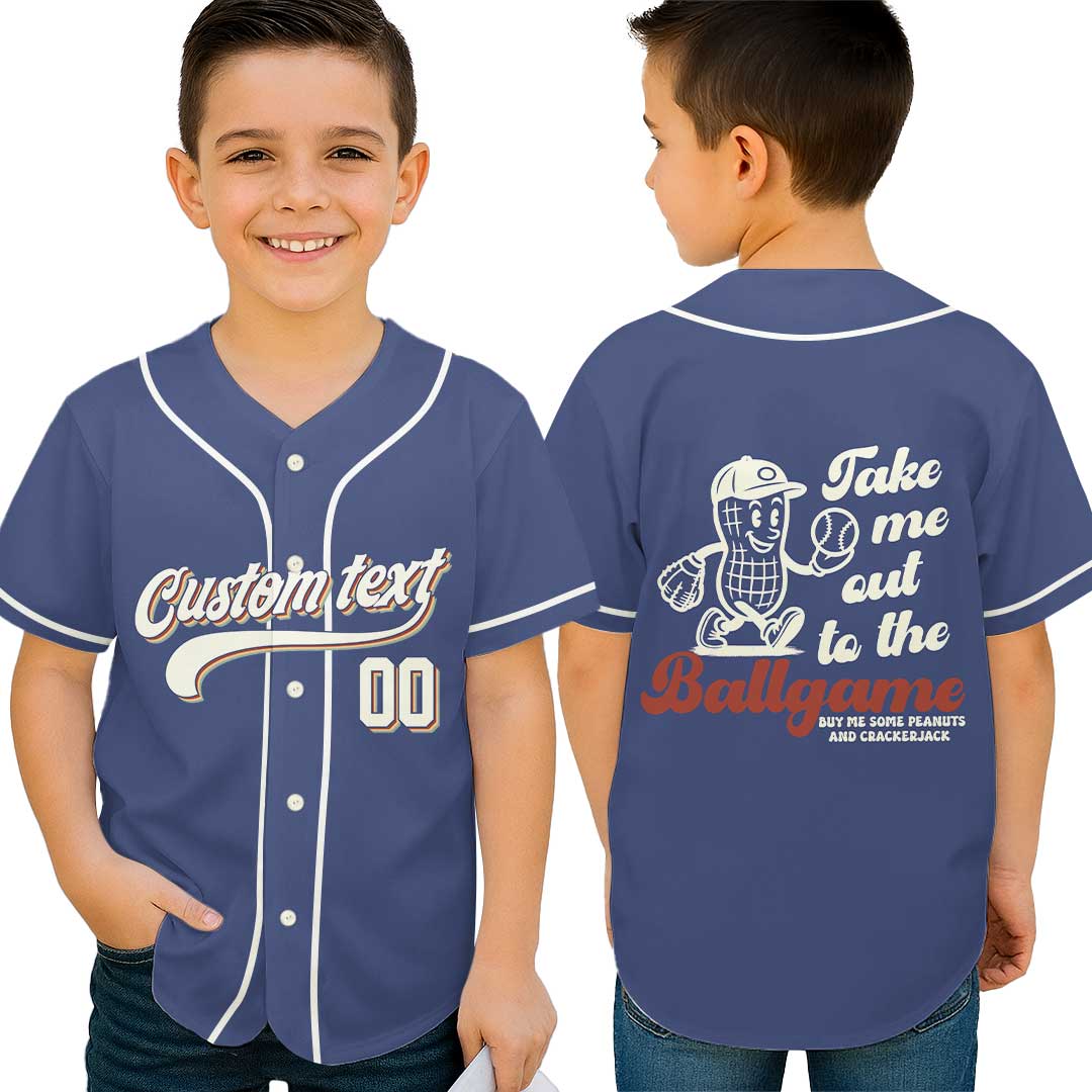 Custom Name Custom Number - Cream Retro Take Me Out To The Ball Game - Basbeall Jersey Lovers