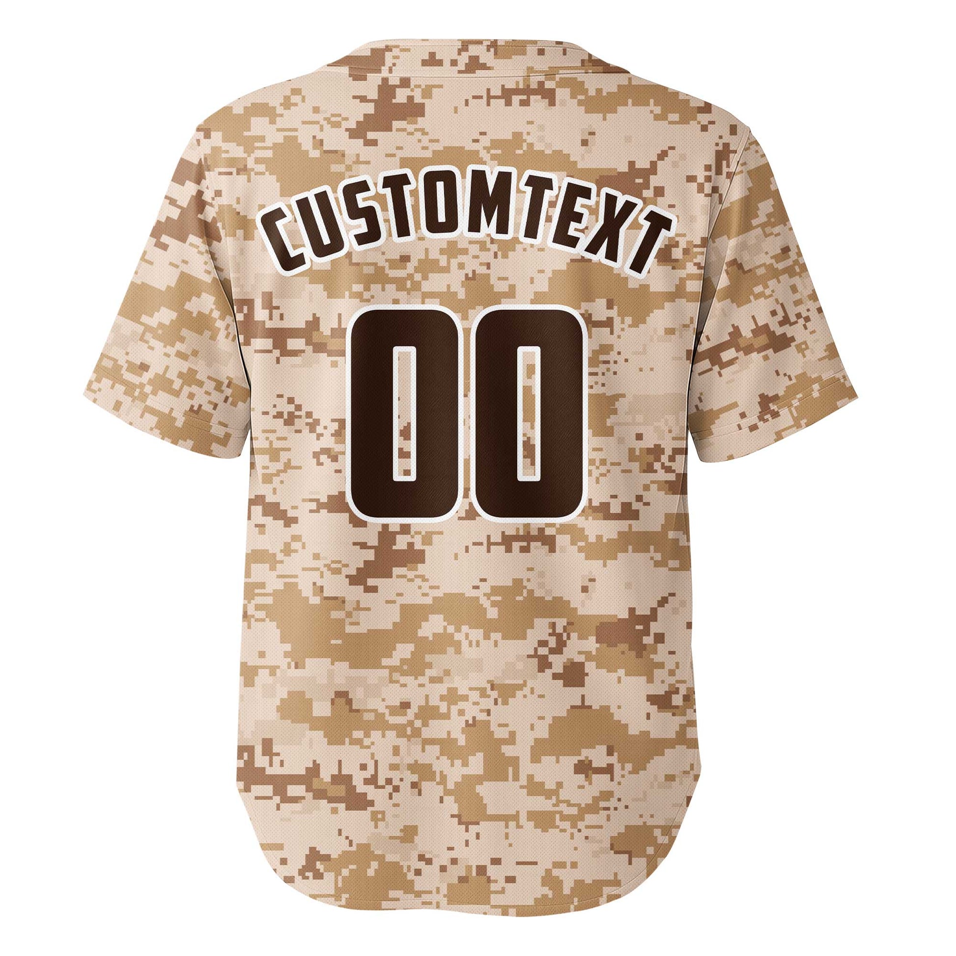 Custom Sand Camouflage Pattern Baseball Jersey