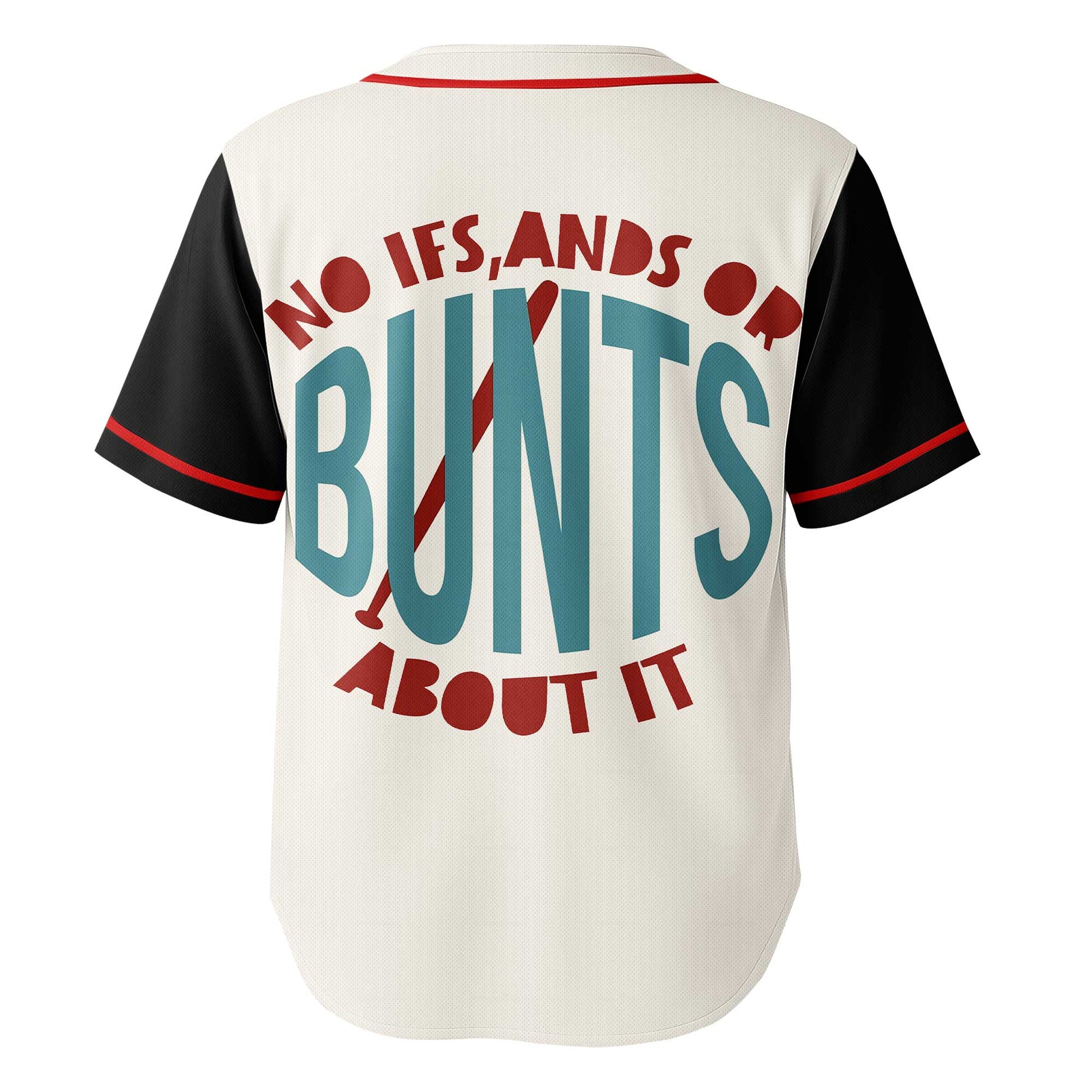 No Ifs, Ands Or Bunts About It - Custom Cream Black Raglan Baseball Jersey