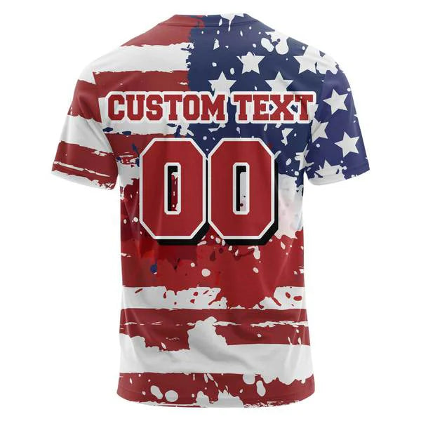 Fastballs & Freedom Baseball Shirts - American Flag -4th of July Shirt - All Over Print