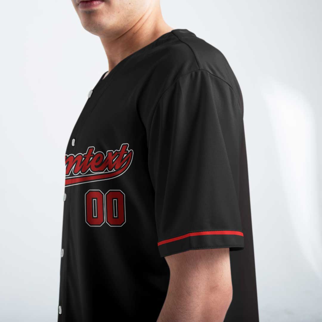 Only If I Swing At People - Custom Black Red Halloween Baseball Jersey