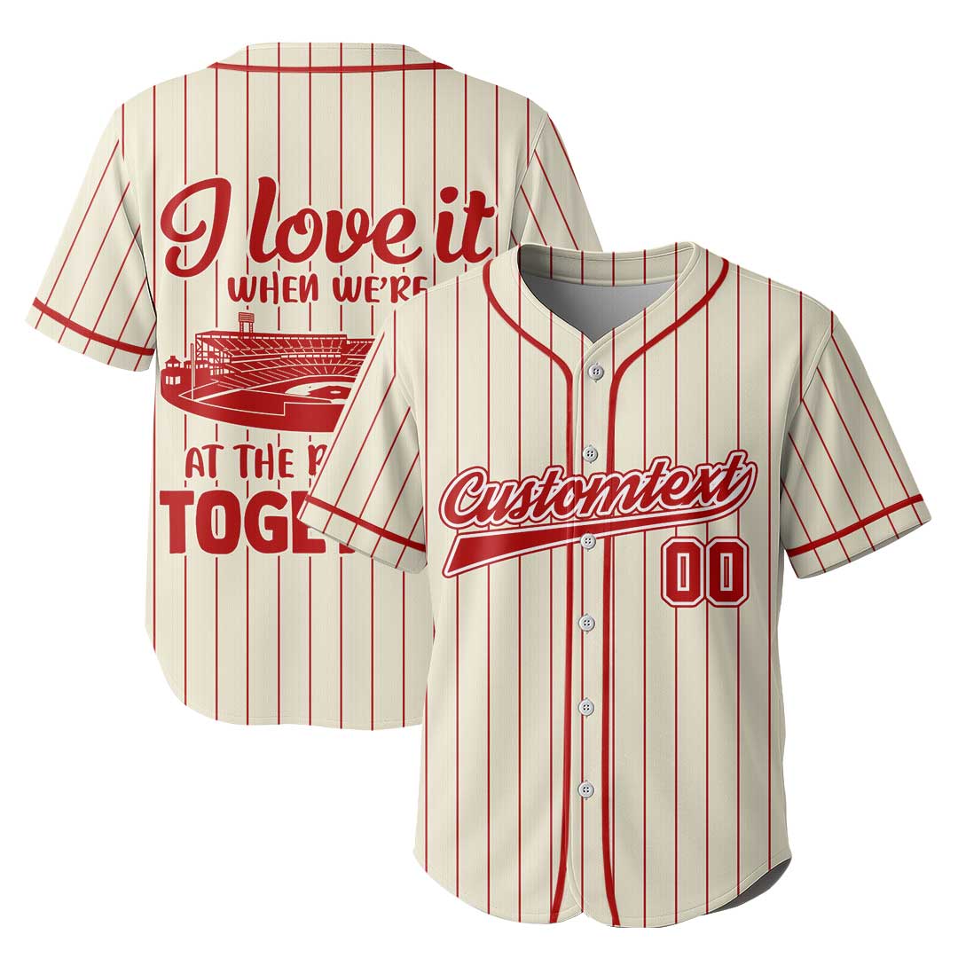 Love It When We're At The Ballpark - Custom Couple Baseball Jersey