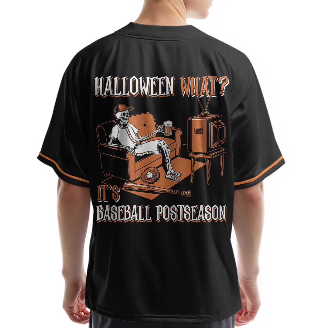 It's Baseball Postseason - Custom Black Orange Halloween Baseball Jersey