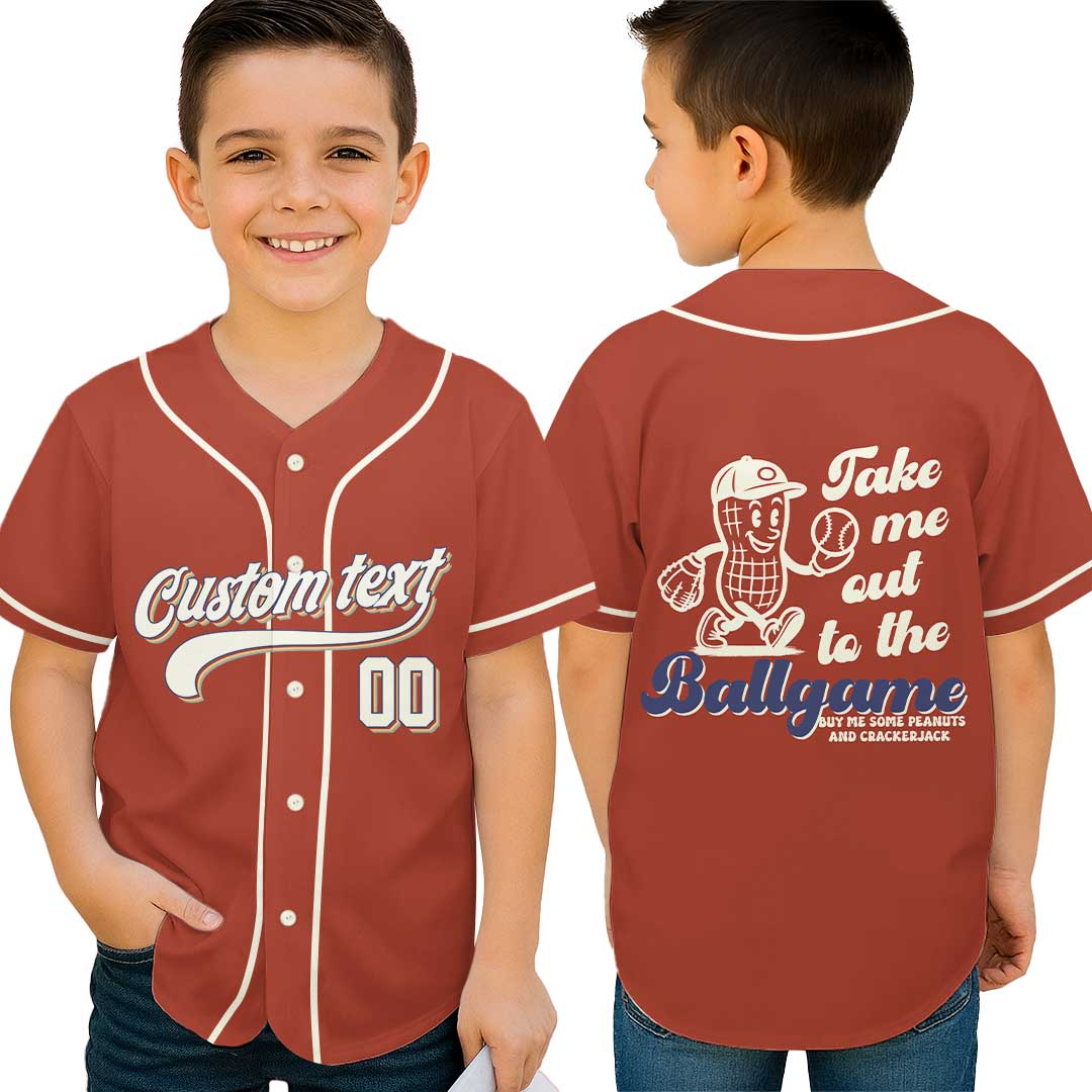 Custom Name Custom Number - Cream Retro Take Me Out To The Ball Game - Basbeall Jersey Lovers