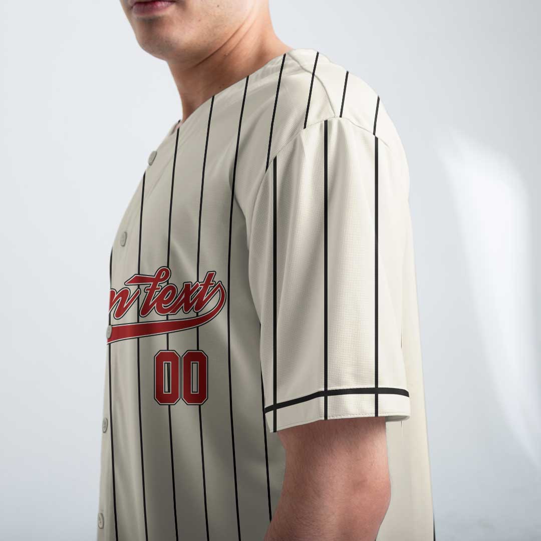 Stressed Blessed Baseball Obsessed - Custom Cream with Black Stripes Baseball Jersey