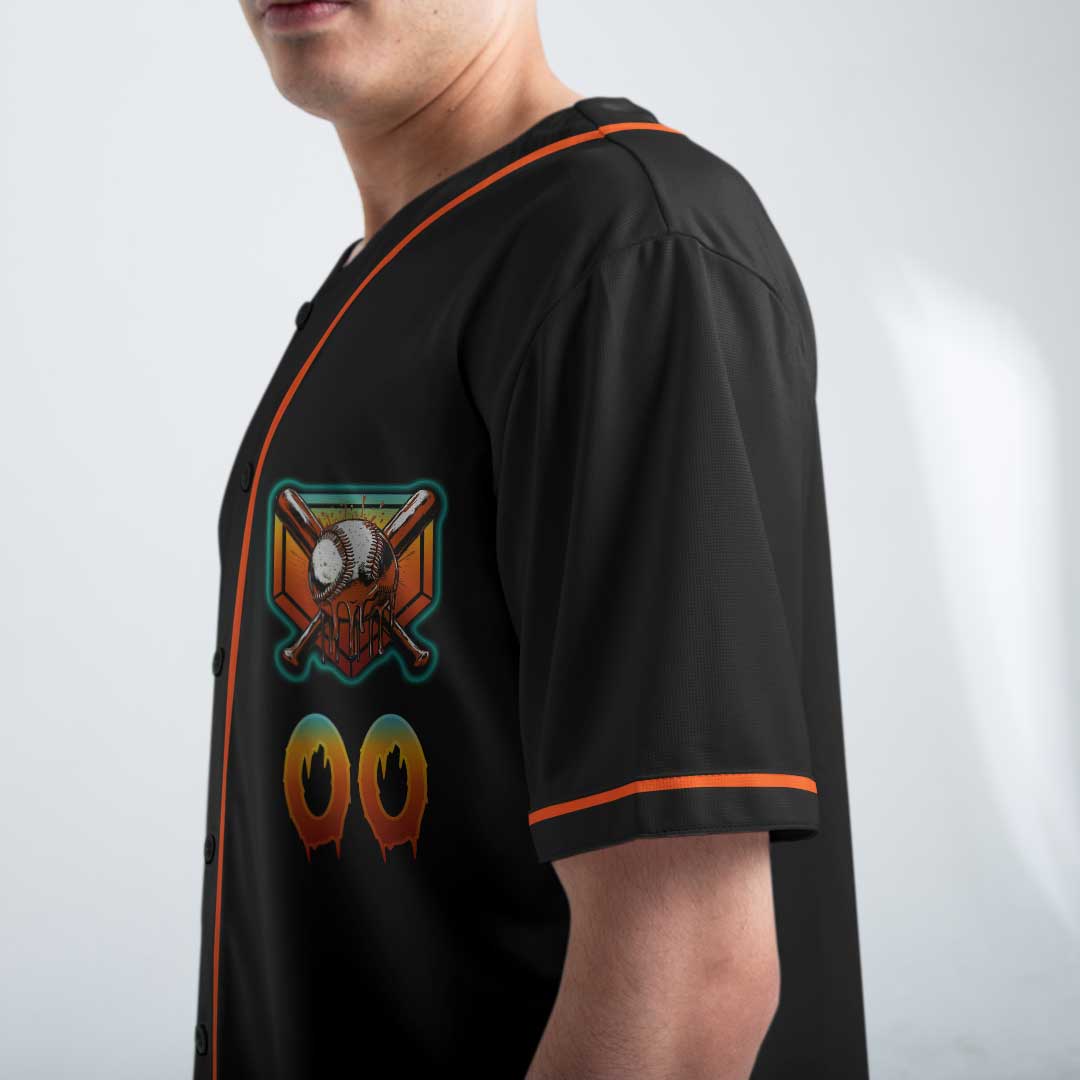 Hat Trick Or Treat - Custom Black and Orange Baseball Jersey